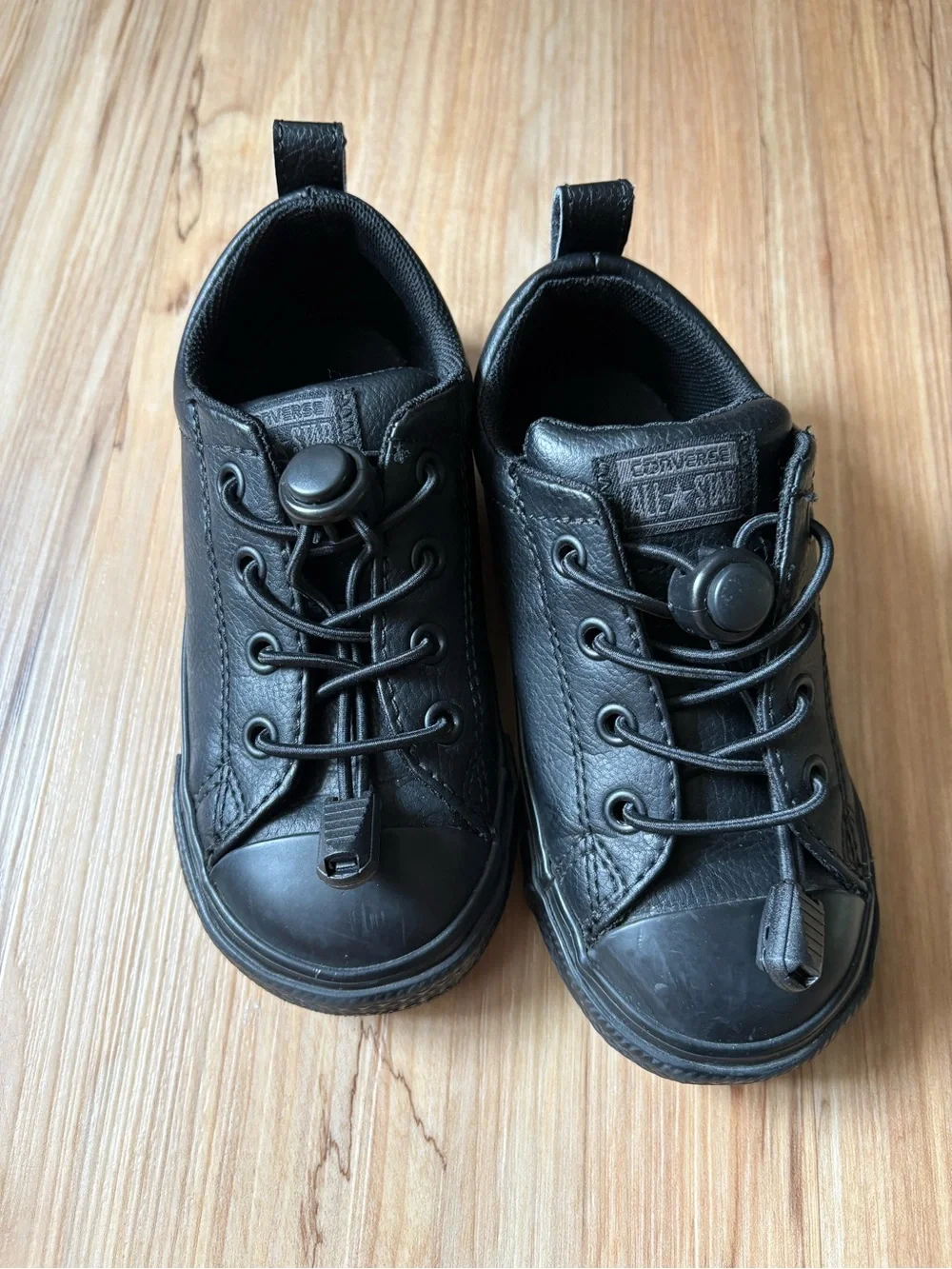 Converse Toddler Chuck Taylor All Star Street Slip Black Leather Size 9T